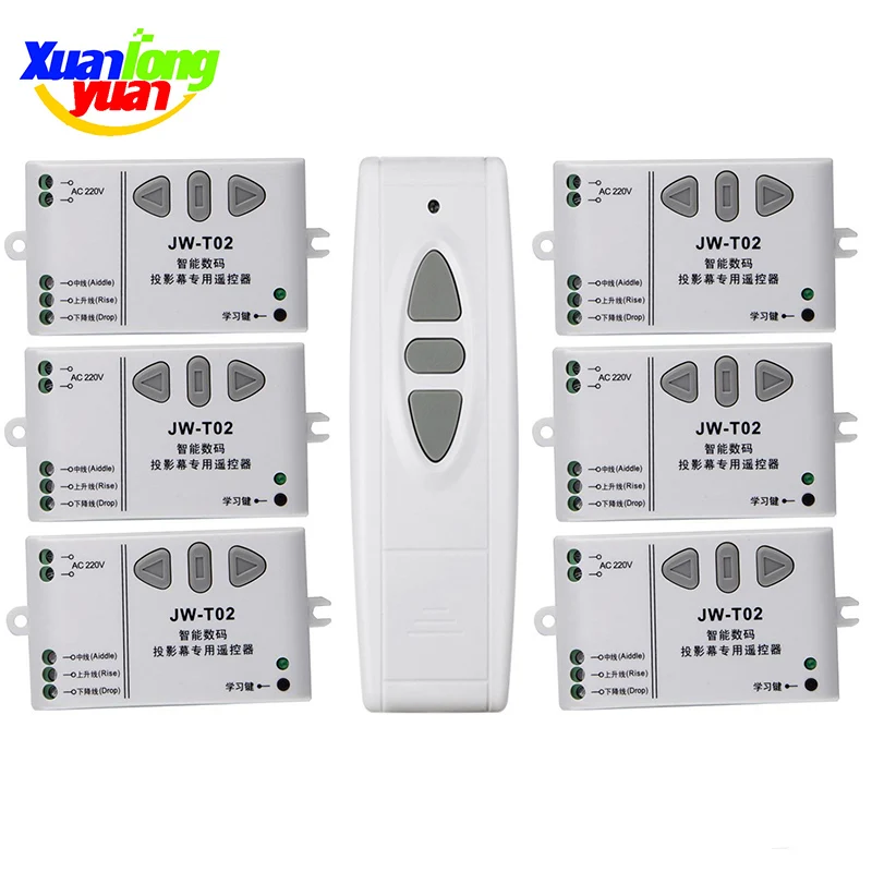 

433MHZ AC 220V RF Wireless Remote Control Switch For Projection Screen/Garage Door/Blinds UP Down Stop Tubular Motor Controller