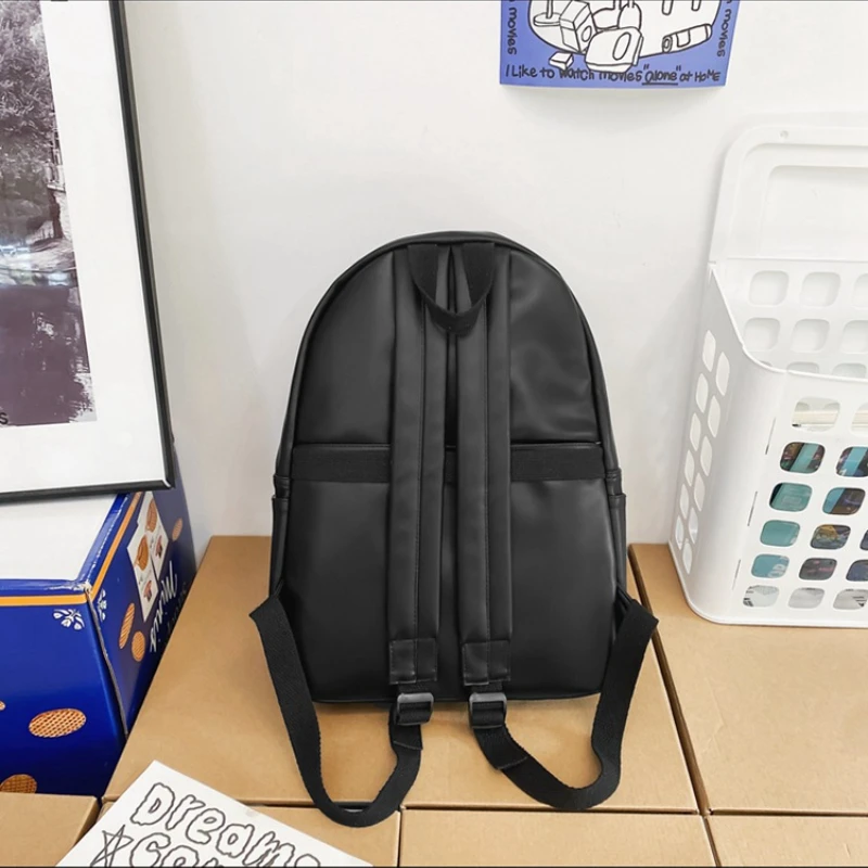 Backpack Female University Junior High School Bag Simple Solid Color Large Capacity Students Male and Female Backpack Wholesale