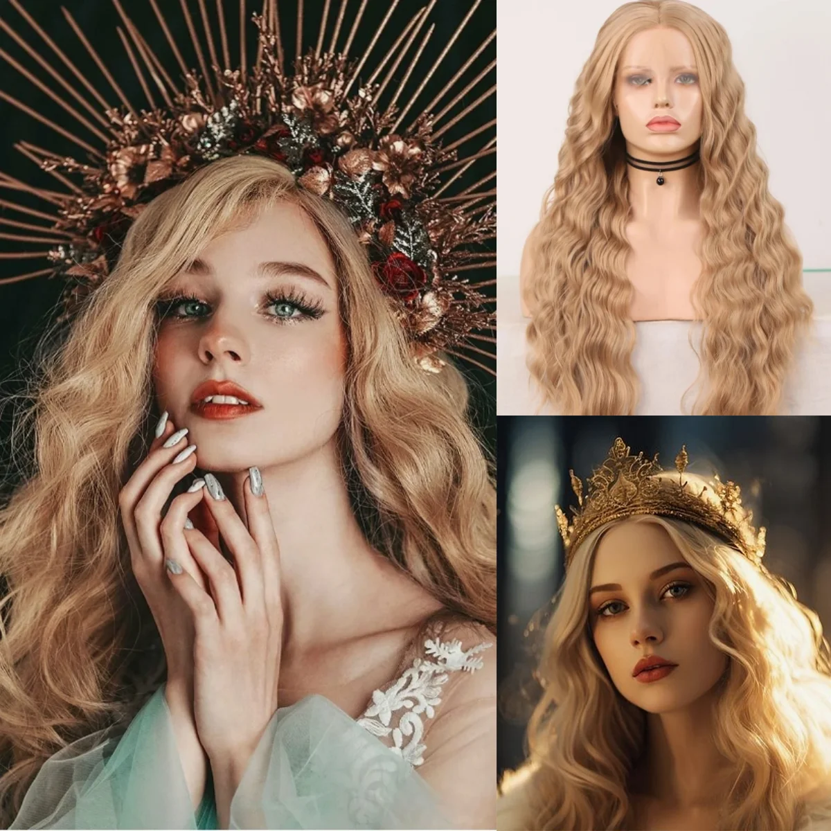 

Парик RDY Ash блонд, свободный, с глубокой волной, синтетический парик на шнуровке спереди, без клея, натуральная линия волос, длинные вьющиеся волосы, фронтальные парики для женщин