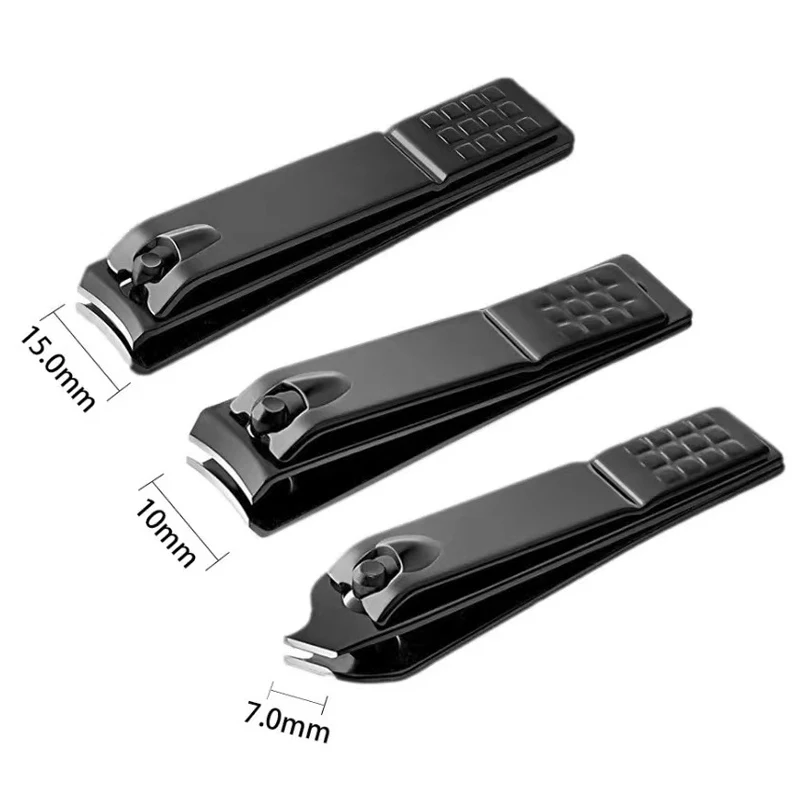 3 Pcs Box Black Stainless Nail Clippers Kit for Ingrown Hard Nail Trimmer Nail Art Design Neccesaries Tool for Beauty Salon 4