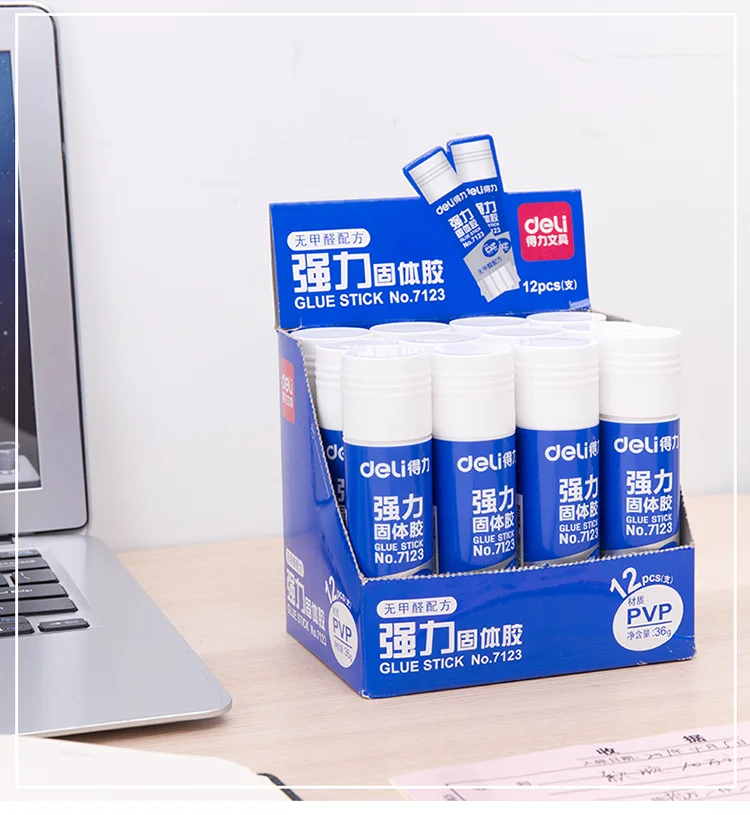 12PCS/BOX Deli 7091 7092 7093 PVP solid glue stick 8g 20g 36g