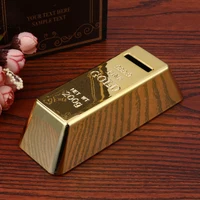 Gold Bullion Bar Coin Bank Simulation Plastic Piggy Bank Creative Novelty Small Size Portable for Kids Children Birthday Gifts 1