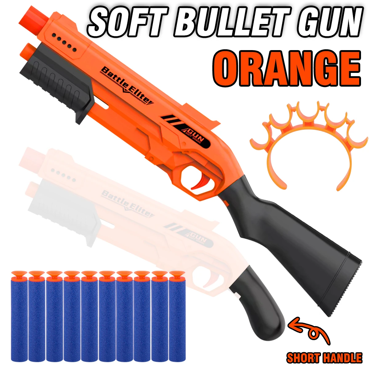 ילדים חוץ ידיות כפולות רובה דרט בטיחותי תחמושת רכה כדור רב צבעים צעצוע קרב עבור ילדים