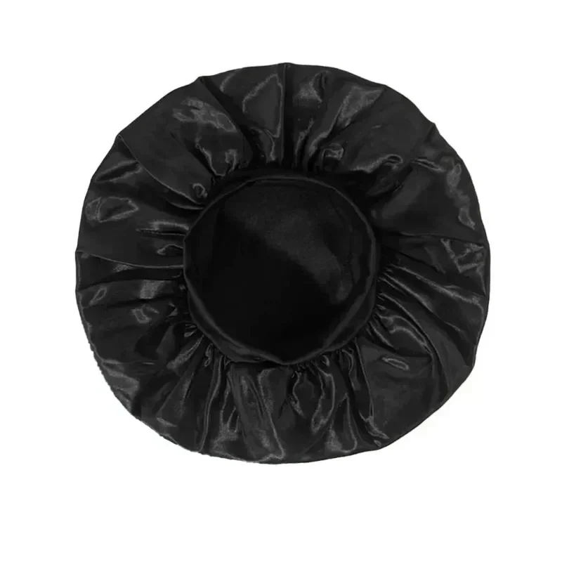 Hair bonnet Women's Satin Silk bonnet for sleeping hair care Solid wide-brimmed with elastic soft band