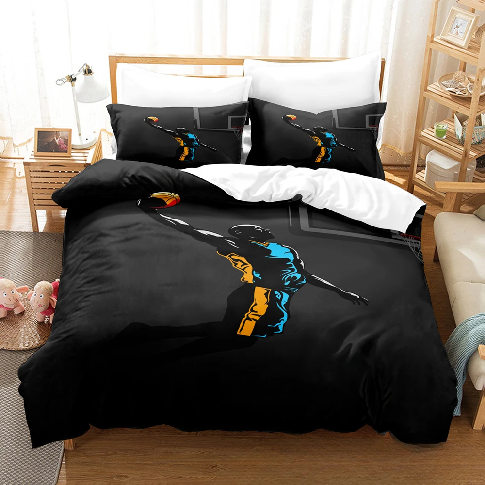 3D digital print duvet cover basketball NBA players bed cover pillowcase three-piece spring new can be customized design bedding 5