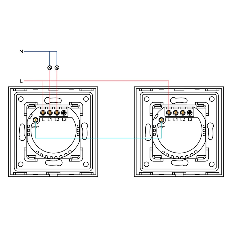 Bingoelec 1/2/3Gang 2Way interruttore a parete per scale, cristallo bianco vetro temperato Touch 2Way interruttore della luce EU/UK standard AC110-250V