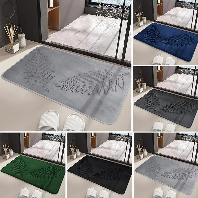 

Bath Mat Super Absorbent Floor Rug Non-Slip Doormat Bathroom Carpet Machine Washable Rugs for Shower Tub Bathroom Floor