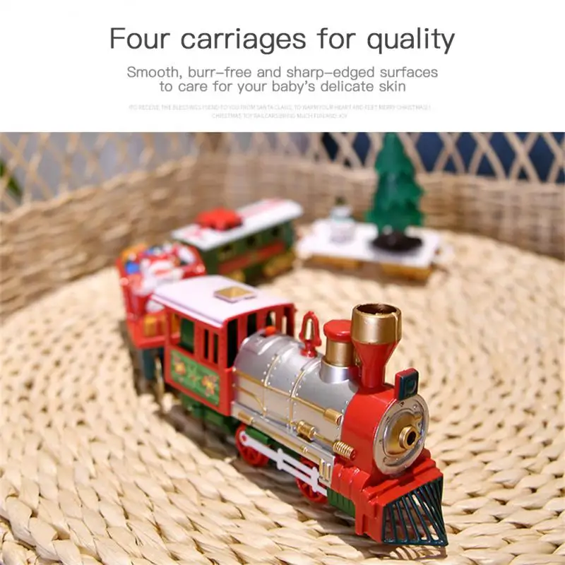 Electric Railcars Christmas Toy Train With Light And Sound Smooth Round Edges No Burrs Educational Toy