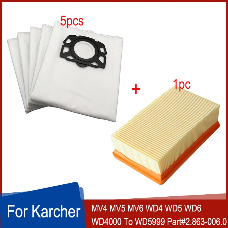 3PCS Vacuum Cleaner Dust Bag For KARCHER MV4 MV5 MV6 WD4 WD5 WD6 Wet & Dry  Vacuum Cleaner Dust Bag Parts For Vacuum Cleaners - AliExpress