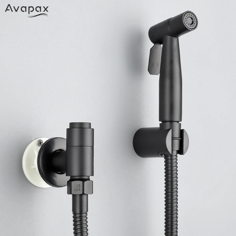 

Avapax Black Bidet Faucet Handheld Bidet Toilet Sprayer Set Portable Bidet Toilet Faucet Only Cold Water Tap Shower Head