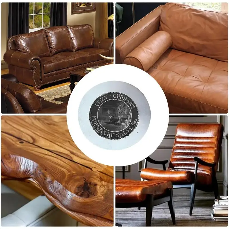 Wise Owl Leather Furniture Salve With Brush Multipurpose Dried-Out Leather Hydration Cleaner Smooth Leather Salve