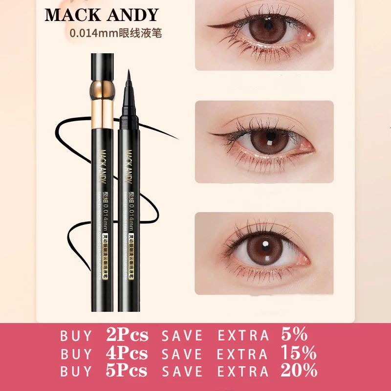 

MACK ANDY Black Liquid Eyeliner Pen Waterproof Long Lasting Eye Makeup Smooth Quick-dry Eye Liner Pencil Japanese Cosmetics