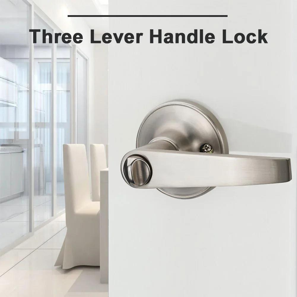 Door Lever Lock Stainless Steel Entrance Door Handles Interior Lever Lock Knob Replacement for Bedroom Front