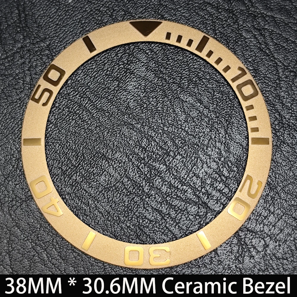Elegant Blue Luminous Bezel GMT and Diving Watch Insert, Sloping 38mm x 30.6mm Ceramic/Aluminum