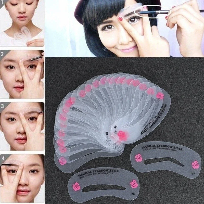 Makeup Tools Eyebrow Stencil Tool Eye Makeup Tools 24pcs/set DIY Eyebrow Shaping Stencils Grooming Kit Template