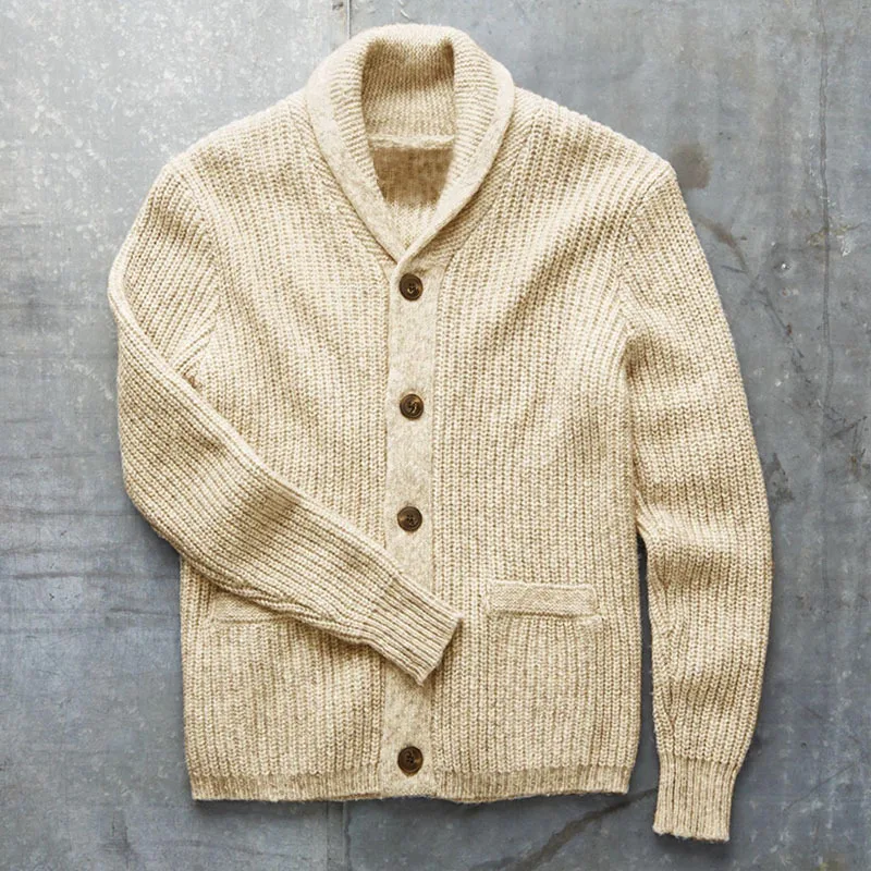 Men's Sweater Cardigan 2023 Autumn And Winter New Solid Color Simple Commuting Fashion Casual Large Size Sweater