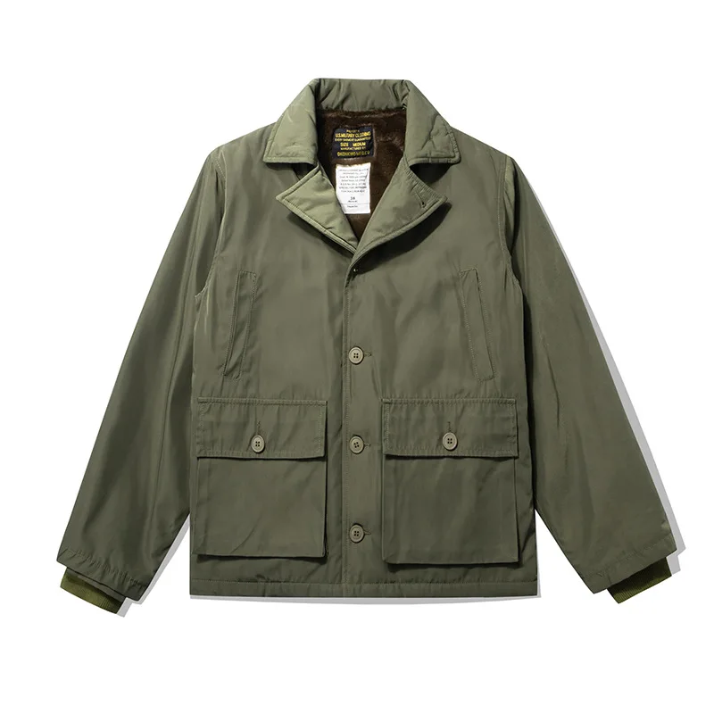 Navy Pilot Fleece Jacket Men Wool Thickened Flight Suit