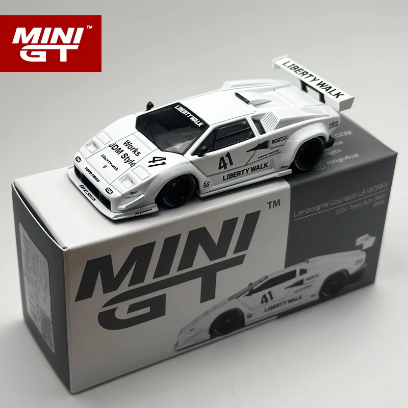 MINIGT 1:64 Lamborghini Countach LB-WORKS White 2024 alloy car