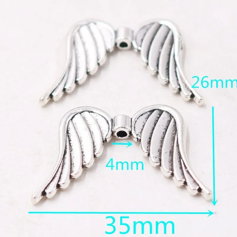 4pcs Angel Wings Connectors Beads DIY Jewelry Findings Components Charms Pendants Spacer Beads For Jewelry Making A2307