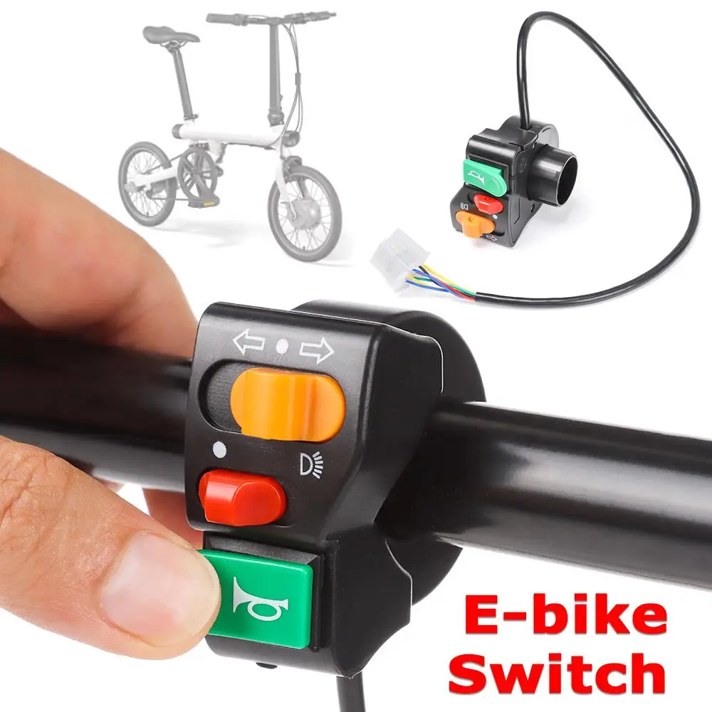 3 In 1 On-off Button Apply Light Horn Cornering Lamp Left Handle E-bike ...
