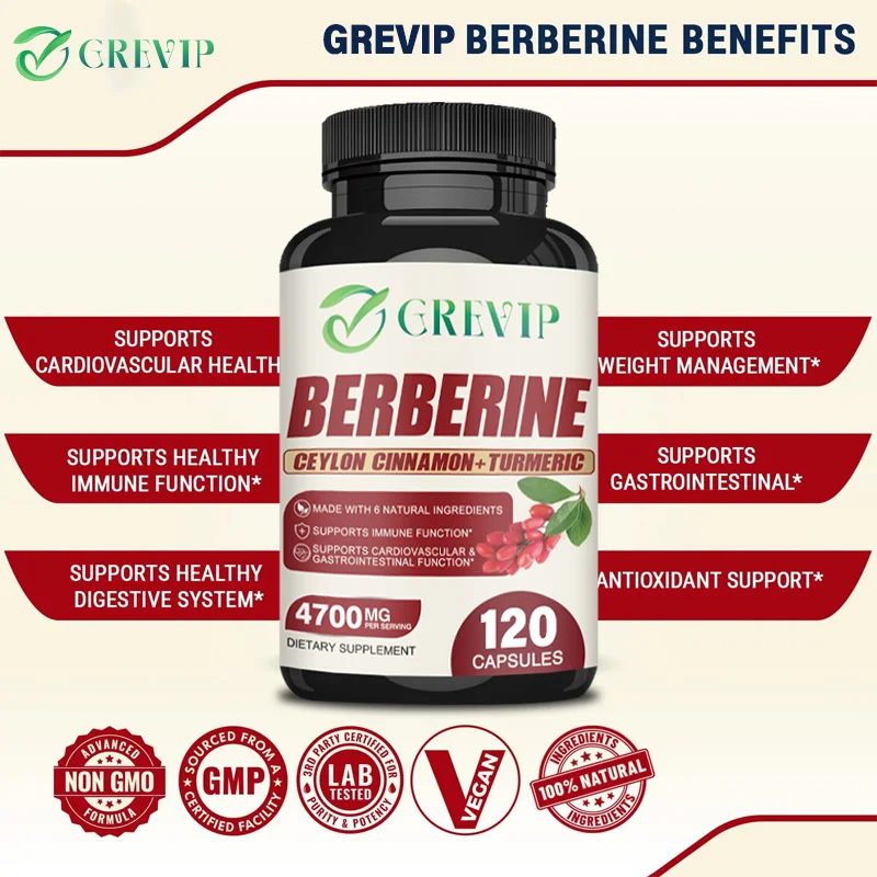 Berberine Capsules-Contains Ceylon Cinnamon-Supports Heart Health, Immune System, Cardiovascular Health Berberine Capsules