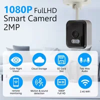 Caméra de sécurité Wifi HD 2MP, mini caméra de surveillance intérieure, vision nocturne, audio bidirectionnel, détection humaine, caméra IP 2.4G 1