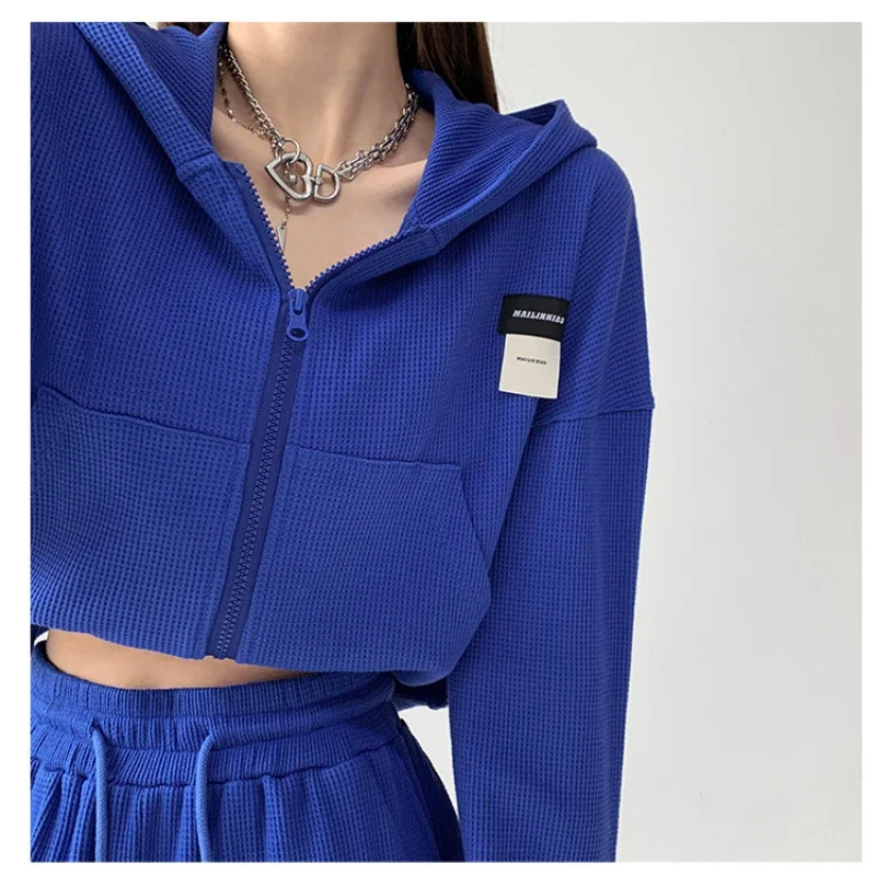 Fashion Women's Hooded Sweatshirt Long Sleeve Top Loose Short Zipper Sweatshirt Korean Cheap Wholesale Harajuku Jacket 2022 New