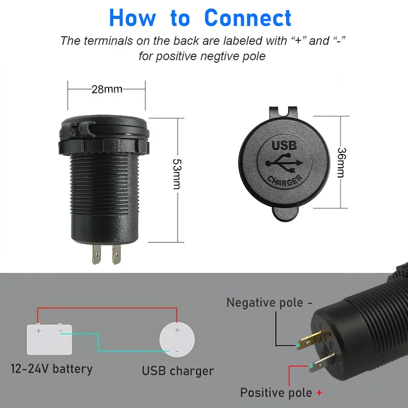 Doppia presa USB Quick Charge 3.0 e PD RV, presa USB da 12 V, accessori per presa USB 2024, con interruttore di alimentazione, copertura impermeabile per camper, moto, camion