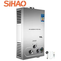 Chauffe-eau instantané en acier inoxydable au propane/gaz GPL 6-18L, chauffe-eau sans réservoir portable mural au gaz GPL pour propane/butane 2