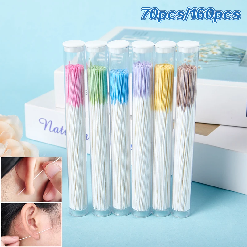 

70/160Pcs Pierced Ear Cleaning Set Herb Solution Paper Floss Ear Hole Aftercare Tools Kit Disposable Earrings Hole Cleaner