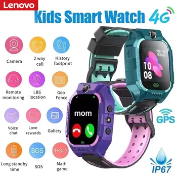 Lenovo Kids Smart Watch 4G SOS GPS Location Sim Card Call Smart Watch Camera Waterproof Watch Gift For Ios Android Children Gift 1