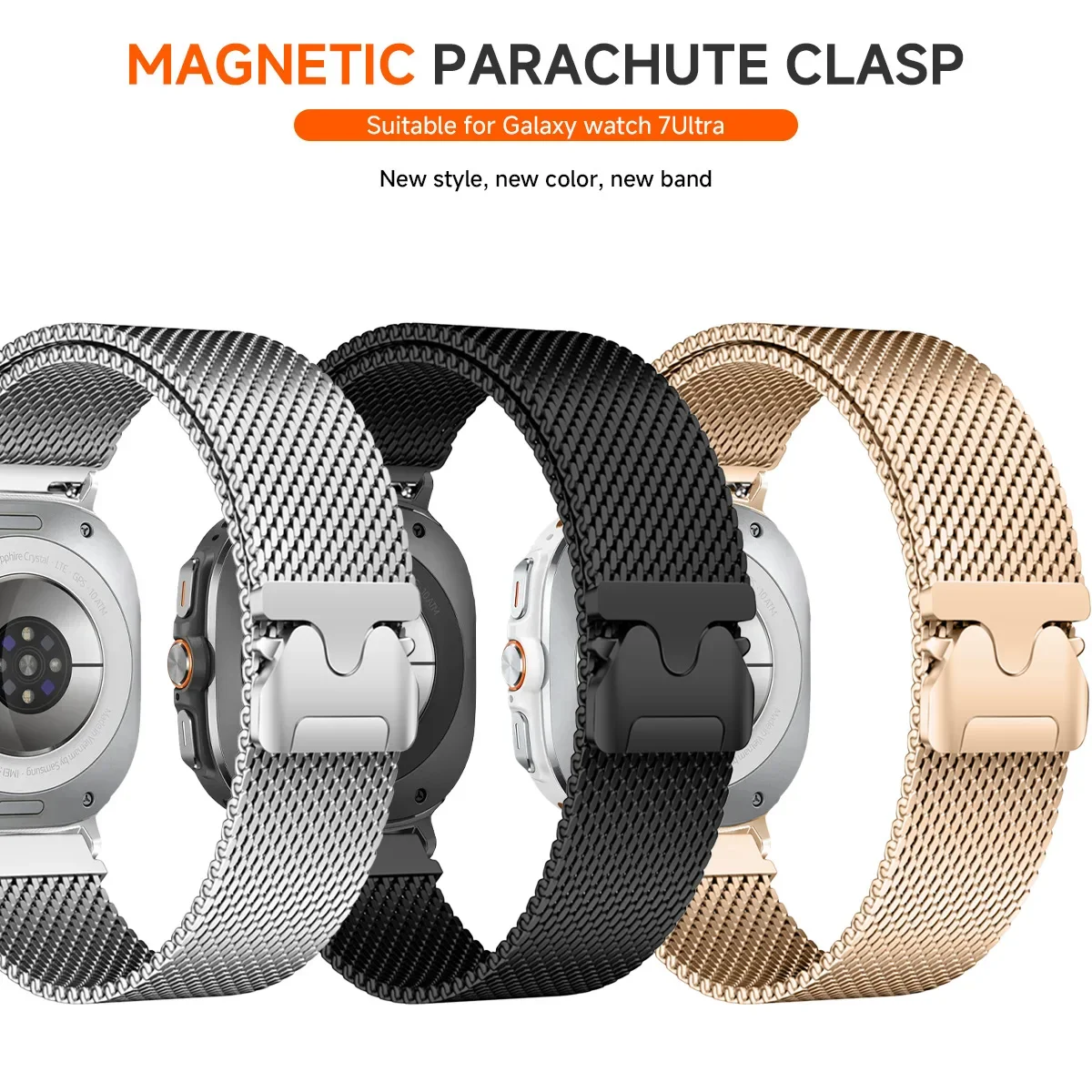 Magnetic Stainless Steel Milanese Watch Strap - Elegant No-Gap Design