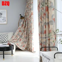 

Chinese Curtains for Living Dining Room Bedroom Modern Thick Cotton and Linen Ink Painting Series Printed Curtains Customization