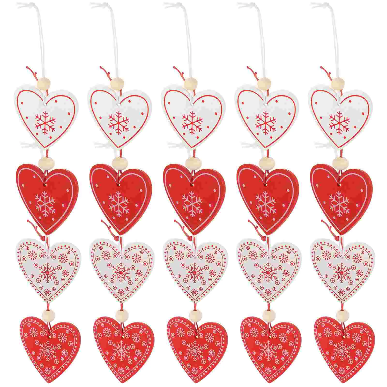 

20 Pcs Valentine's Day Wood Chips Centerpiece Wooden Valentines Home Decor Tree Ornaments Tag for Pendant