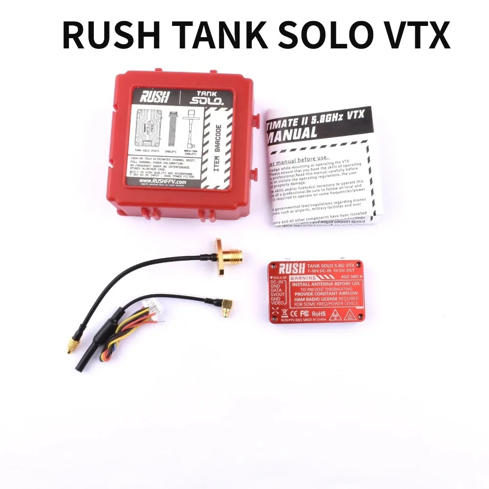RUSHFPV RUSH TANK SOLO 1.6W VTX 5.8G 48CH PitMode Built-in Microphone CNC  Shell 2-6S for FPV Long Range DIY Parts - AliExpress