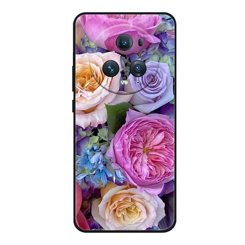 Adorable Cartoon Cat Design Black Silicone Soft Phone Case - Compatible with Honor Magic 5 Pro