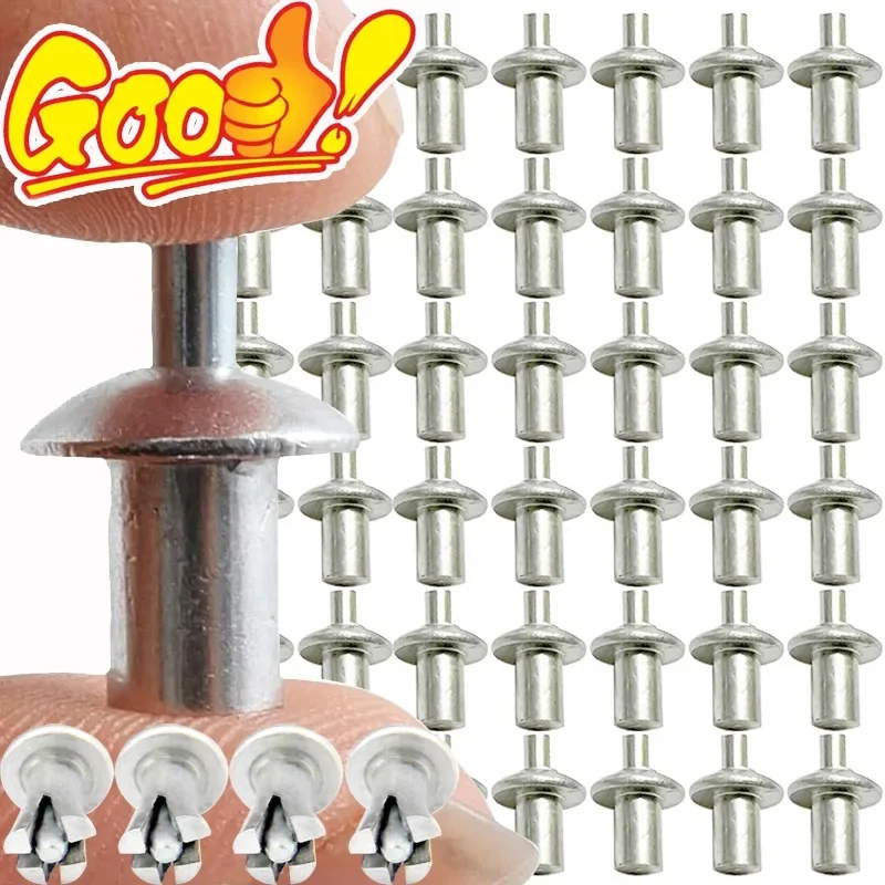 Knock Type Aluminum Alloy Expansion Rivets Hammer Drive Expansion Nails Head Piercing Metal Rod Screws Board Wall Fasteners Part rivets and fasteners rivets and screws