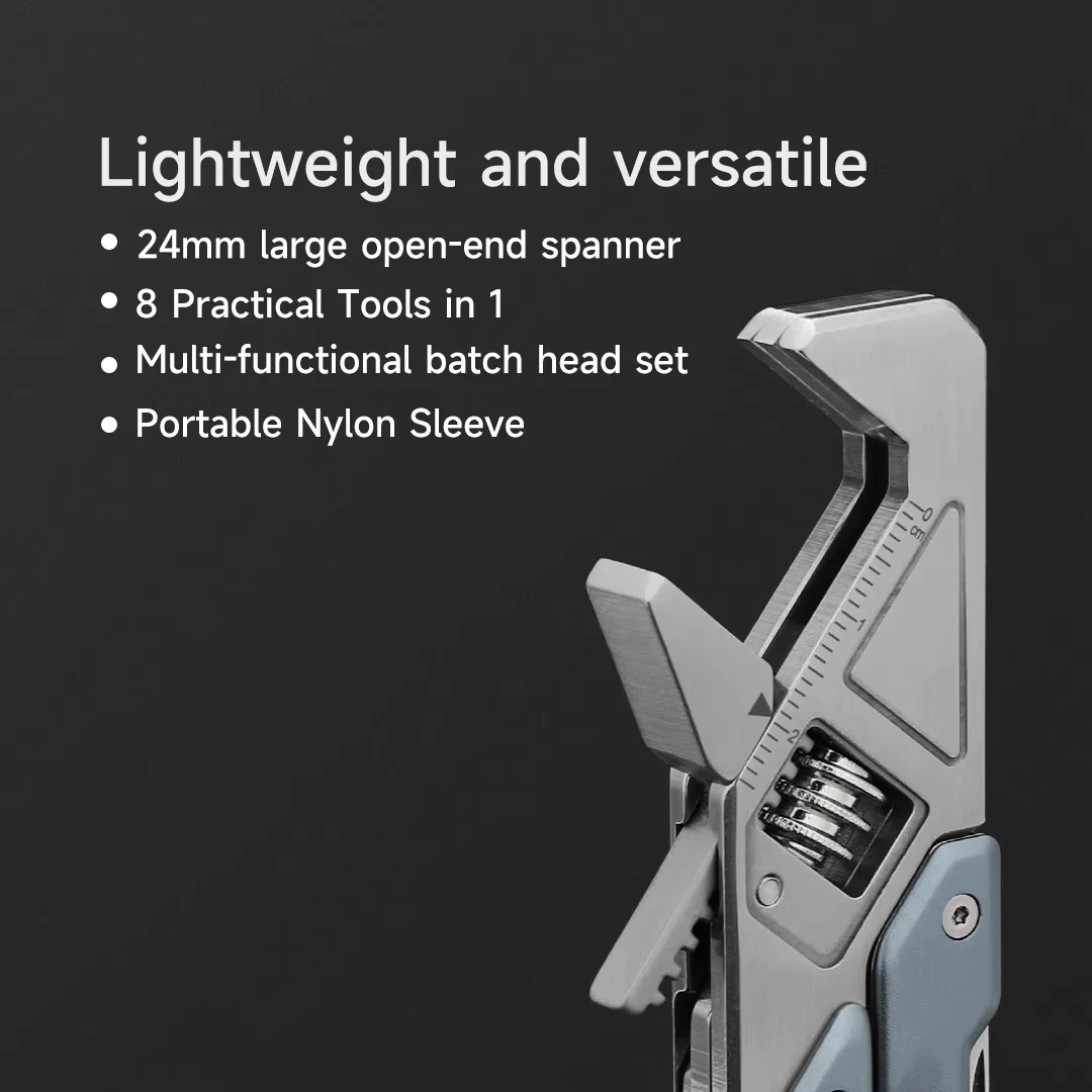 NexTool W2 라이트 렌치 8-in-1 렌치 드라이버 세트 야외 캠핑 EDC 휴대용 도구 다기능 접이식 펜치