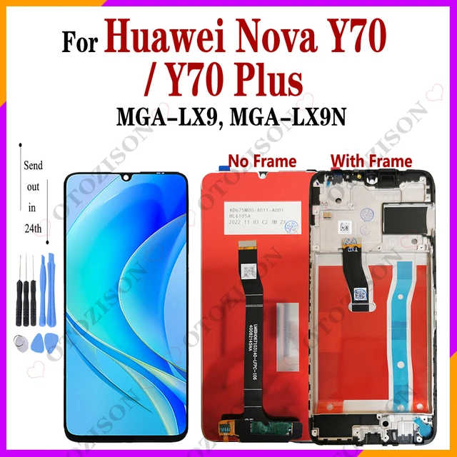 6.75 "LCD avec cadre pour Huawei Nova Y70 Plus écran d'affichage MGA-LX9  MGA-LX9N