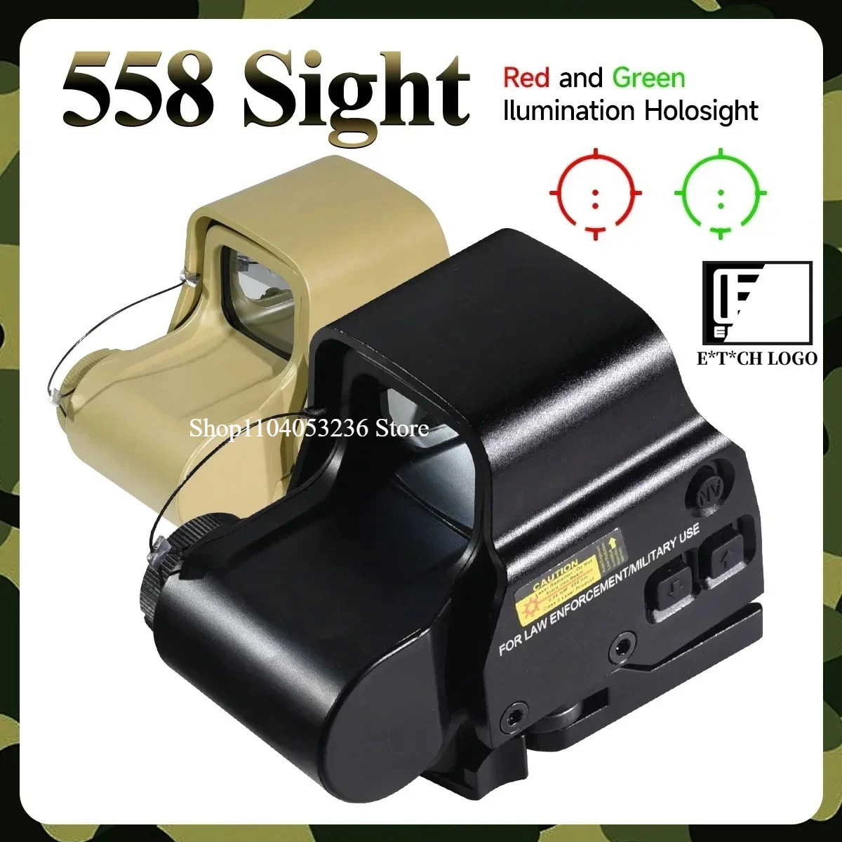 Holographic Collimator Red Dot Sight 553 556 558 For Hunting Airsoft Riflescope 20mm QD Rail