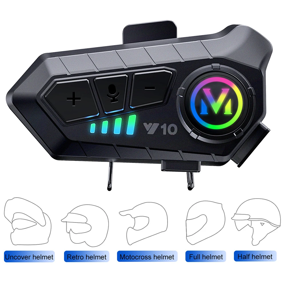 

1/2Pcs Motorcycle Helmet Bluetooth Intercom Headset Wireless Interphone Intercomunicador Moto Waterproof HandsfreeCall Headphone