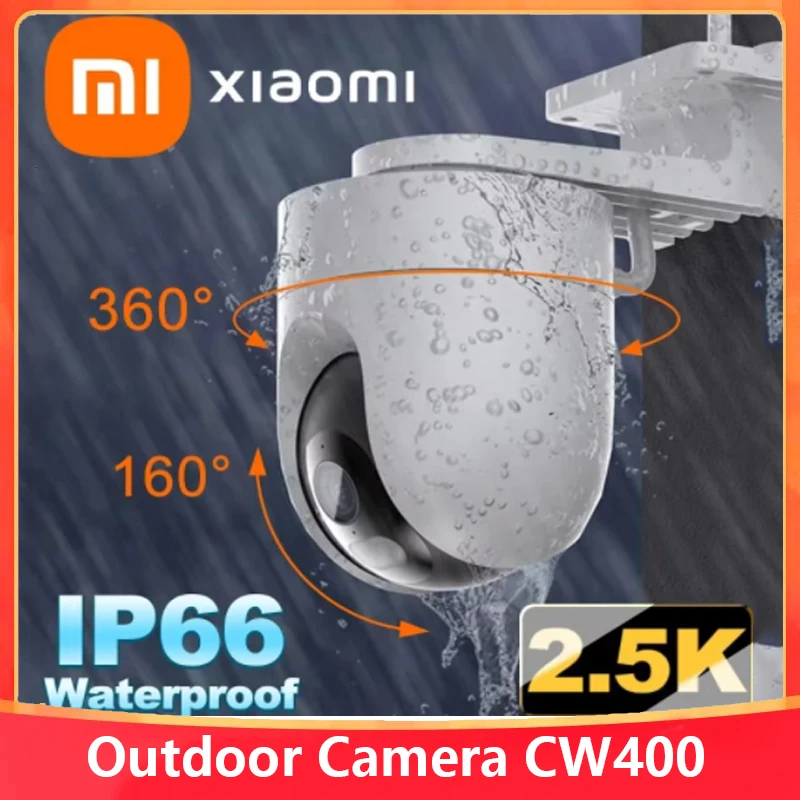 Xiaomi Outdoor Camera CW400 2.5K 4 Megapixel IP66 Waterproof Security Cam Double PTZ Full Color Night Vision Al Human Detection