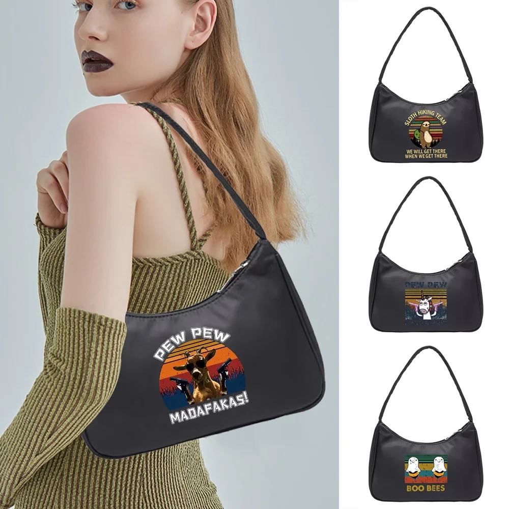 Handle Bag Women Handbag Shoulder Totes Print Underarm Female Small Subaxillary Shopping Bags Casual Clutch Zipper Pouch Purse