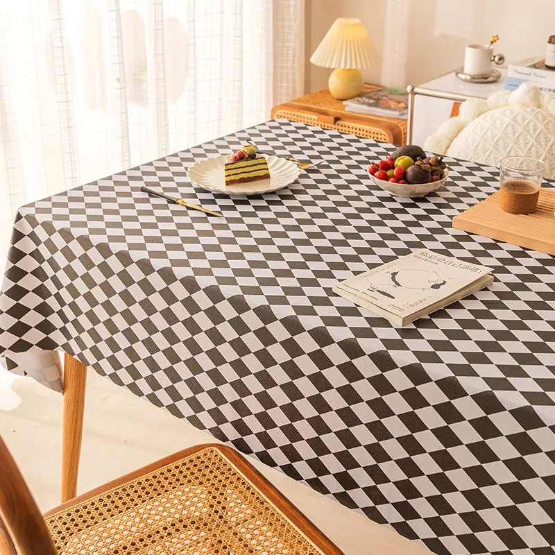 Argyle Pattern Pvc Tablecloth Waterproof Table Cover Rectangle Oilcloth On Table For Kitchen Decor Disposable Picnic Tablecloths