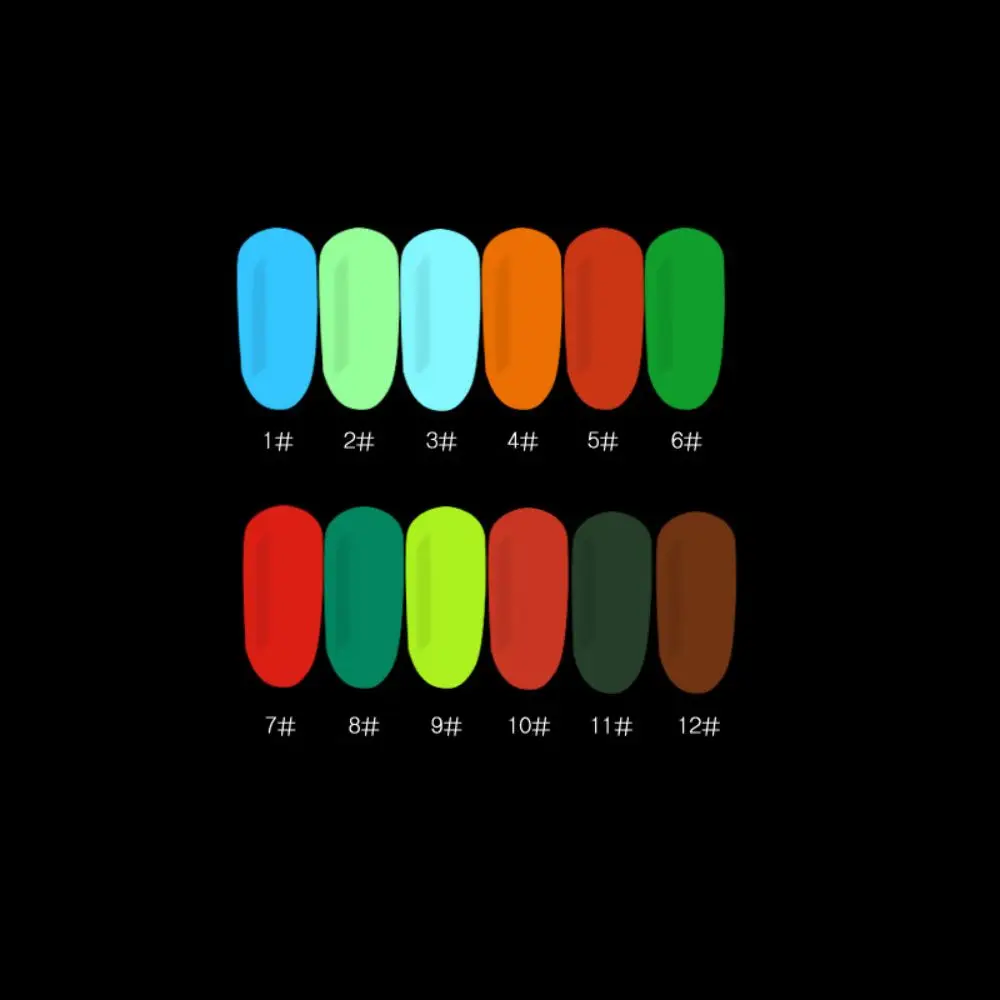 12g Glow-In-The-Dark Powder Long-Lasting High Brightness Fluorescent Powder Diy Handmade Materials Nail Art Color