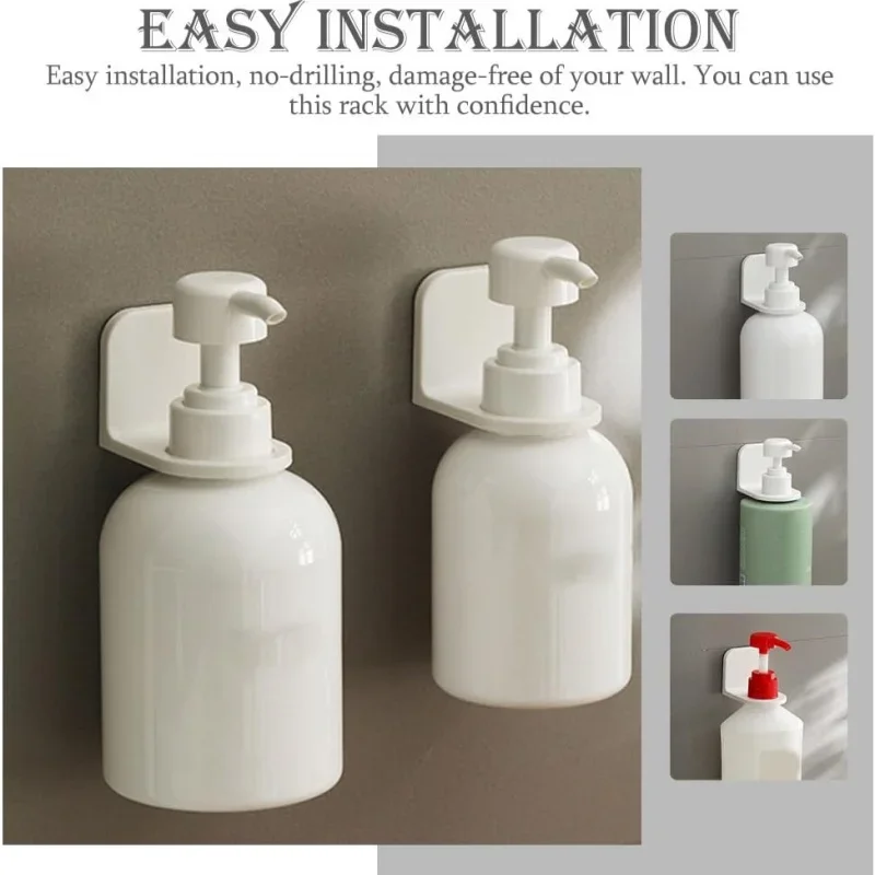 Dispenser bottle holder Adjustable Dispenser Bottle Holder Wall Mounted Adhesive Shampoo Lotion Hand Soap Bottle Hanger Bathroom Storage Rack