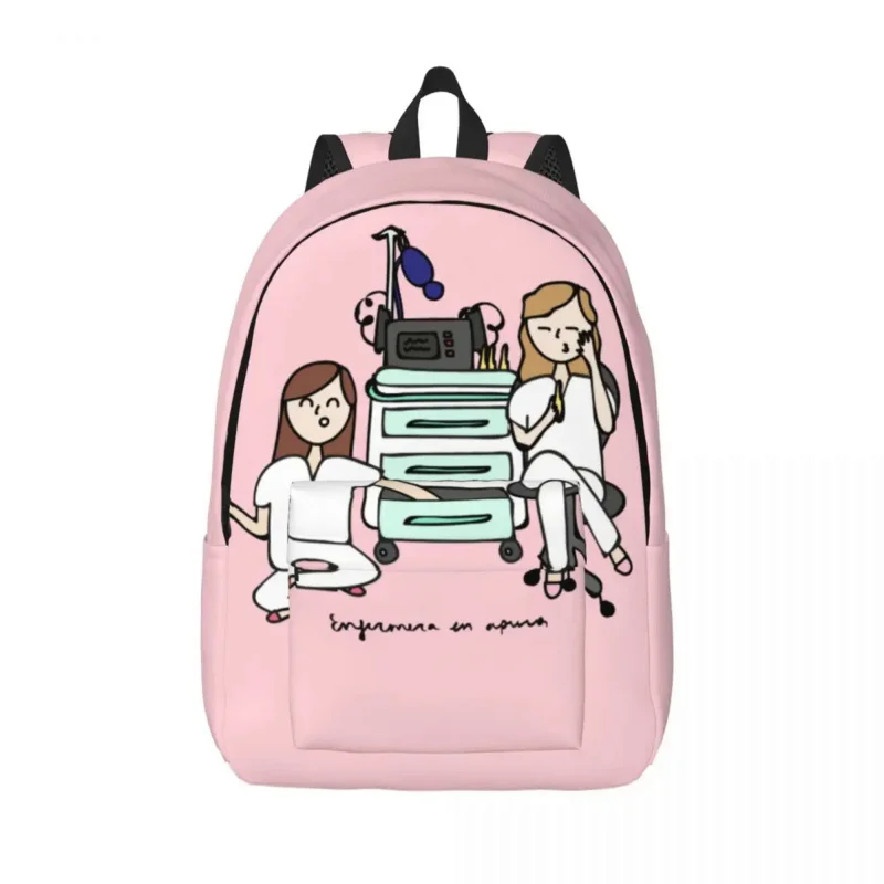 

Carrodeparada Backpack for Kindergarten Primary School Student Enfermera En Apuros Doctor Nurse Book Bags Girl Kids Daypack