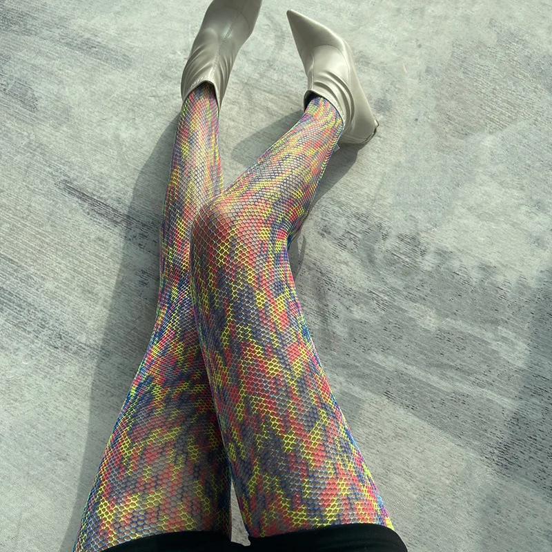 Gradient Hose 2025 Rainbow Fishing Net Socks, Fashionable high-waisted Tights ...