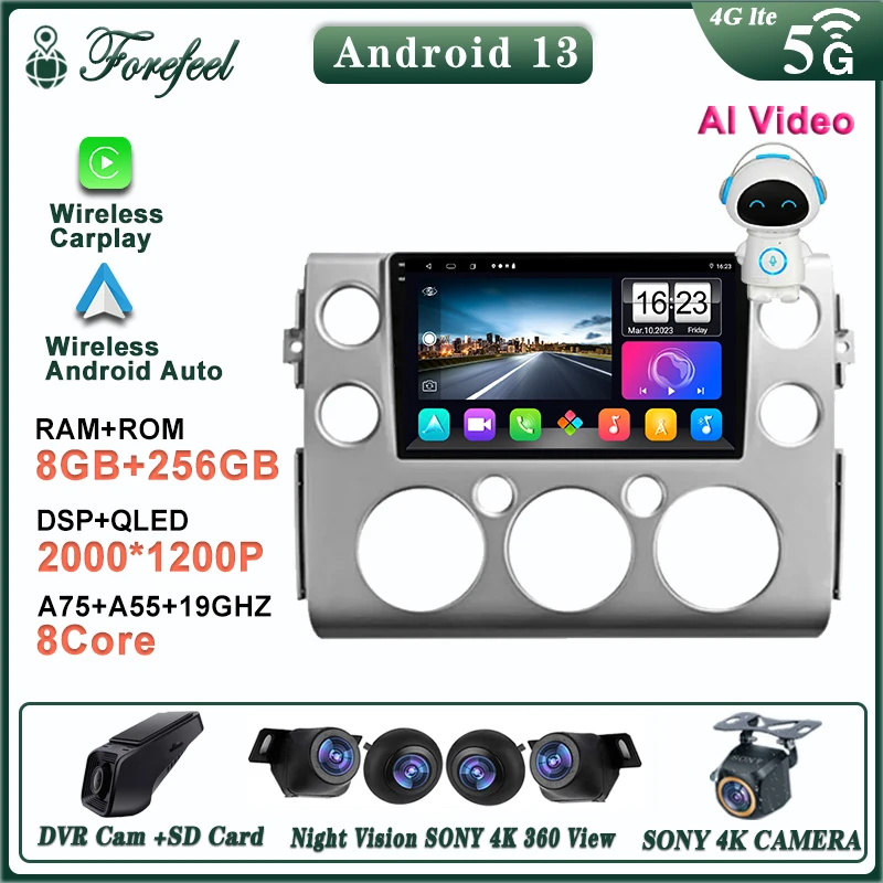 

Android 13 For Toyota FJ Cruiser J15 2006 - 2020 Multimedia Car Monitor TV Screen Autoradio GPS Vehicle Navigation Stereo Radio