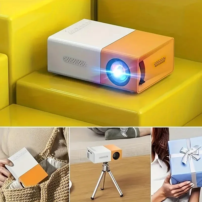 YG300 Mini LED Projector 1000 Lumen 320x240P HDMI-compatible Projetor USB Audio Home Media Player Beamer